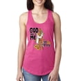 thumbnail image 1 of Wild Bobby God Made Me This Way Cross with Sunflowers Inspirational/Christian Women Racerback Tank Top, Raspberry, Small, 1 of 6
