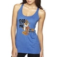 thumbnail image 1 of Wild Bobby God Made Me This Way Cross with Sunflowers Inspirational/Christian Women Tri-Blend Racerback Tank Top, Vintage Royal, X-Large, 1 of 6