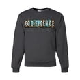 thumbnail image 1 of Wild Bobby Godfidence- Knowing I Can't But He Can Blue and Brown Cheetah Print Inspirational/Christian Unisex Crewneck Sweatshirt, Heather Black, Small, 1 of 6