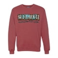 thumbnail image 1 of Wild Bobby Godfidence- Knowing I Can't But He Can Blue and Brown Cheetah Print Inspirational/Christian Unisex Crewneck Sweatshirt, Vintage Heather Red, Large, 1 of 6