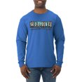 thumbnail image 1 of Wild Bobby Godfidence- Knowing I Can't But He Can Blue and Brown Cheetah Print Inspirational/Christian Men Long Sleeve Shirt, Royal, 3X-Large, 1 of 6