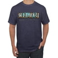 thumbnail image 1 of Wild Bobby Godfidence- Knowing I Can't But He Can Blue and Brown Cheetah Print Inspirational/Christian Men Tee, Vintage Heather Navy, 3X-Large, 1 of 6
