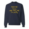 thumbnail image 1 of Wild Bobby, Gold Feed Me Tacos And Tell Me I'm Pretty Cinco de Drinco Cinco De Mayo Unisex Crewneck Sweatshirt, Navy, 3X-Large, 1 of 5