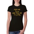thumbnail image 1 of Wild Bobby, Gold Feed Me Tacos And Tell Me I'm Pretty Cinco de Drinco Cinco De Mayo Womens Slim Fit Junior Tee, Black, Medium, 1 of 5