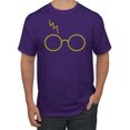 thumbnail image 1 of Wild Bobby, Gold Wizard Glasses and Lightning Scar, Movies, Men Graphic Tee, Purple, 3X-Large, 1 of 4