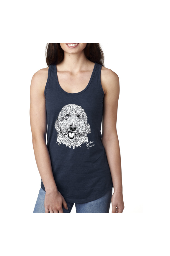 , Golden Doodle Dog Lover Pet Owner Animal Lover Ladies Racerback Tank Top