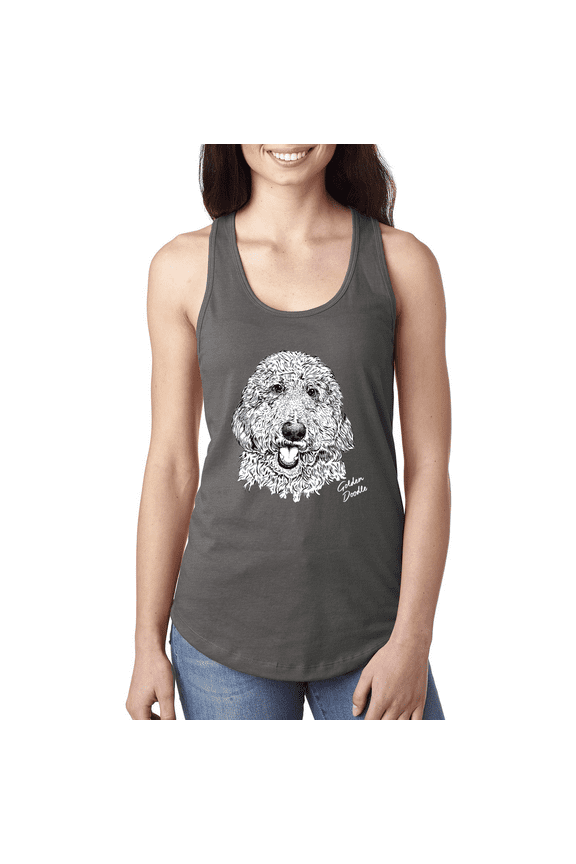 , Golden Doodle Dog Lover Pet Owner Animal Lover Ladies Racerback Tank Top