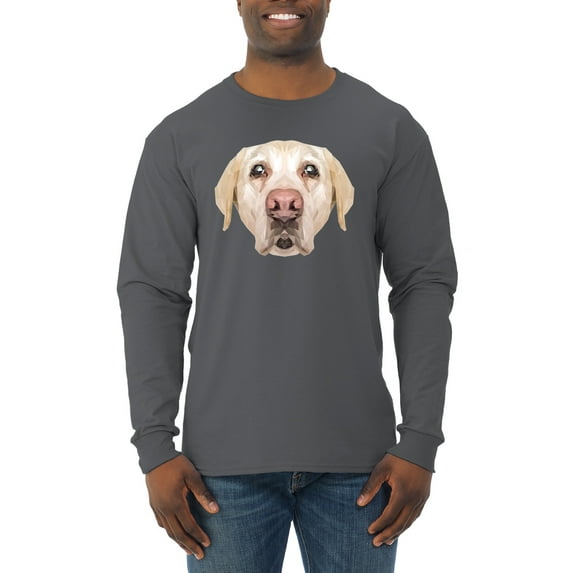 Wild Bobby, Golden Retriever Cute Gift, Dog Lover, Men Long Sleeve Shirt, Charcoal, XX-Large