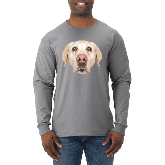 Wild Bobby, Golden Retriever Cute Gift, Dog Lover, Men Long Sleeve Shirt, Heather Grey, X-Large