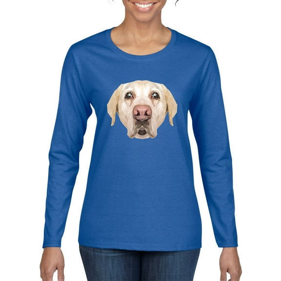 Wild Bobby, Golden Retriever Cute Gift, Dog Lover, Women Graphic Long Sleeve Tee, Royal, Medium