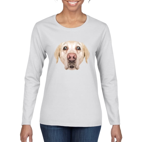 Wild Bobby, Golden Retriever Cute Gift, Dog Lover, Women Graphic Long Sleeve Tee, White, Medium