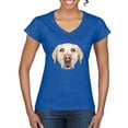 thumbnail image 1 of Wild Bobby, Golden Retriever Cute Gift, Dog Lover, Women Standard V-Neck Tee, Royal, Small, 1 of 4