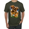 thumbnail image 1 of Wild Bobby, Golden Retriever Dog Portrait, Dog Lover, Men's Graphic Tees, Military Green, 2XL, 1 of 3