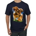 thumbnail image 1 of Wild Bobby, Golden Retriever Dog Portrait, Dog Lover, Men's Graphic Tees, Navy, Large, 1 of 3