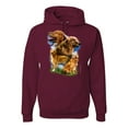 thumbnail image 1 of Wild Bobby, Golden Retriever Dog Portrait, Dog Lover, Unisex Graphic Hoodie Sweatshirt, Maroon, 2XL, 1 of 3