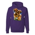 thumbnail image 1 of Wild Bobby, Golden Retriever Dog Portrait, Dog Lover, Unisex Graphic Hoodie Sweatshirt, Purple, Large, 1 of 3