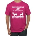 thumbnail image 1 of Wild Bobby, Gone Fishing Back Soon to Go Hunting, Men's Graphic Tees, Fuschia, Large, 1 of 3