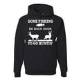 thumbnail image 1 of Wild Bobby, Gone Fishing Back Soon to Go Hunting, Unisex Graphic Hoodie Sweatshirt, Black, Small, 1 of 3