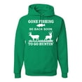 thumbnail image 1 of Wild Bobby, Gone Fishing Back Soon to Go Hunting, Unisex Graphic Hoodie Sweatshirt, Kelly, 3XL, 1 of 3