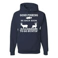 thumbnail image 1 of Wild Bobby, Gone Fishing Back Soon to Go Hunting, Unisex Graphic Hoodie Sweatshirt, Navy, 3XL, 1 of 3
