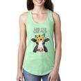 thumbnail image 1 of Wild Bobby, Good Food Good Mood Funny Cute Cow Animal Lover Ladies Racerback Tank Top, Mint, Large, 1 of 3