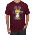 thumbnail image 1 of Wild Bobby, Good Food Good Mood Funny Cute Cow Animal Lover Men's Graphic T-Shirt, Maroon, Medium, 1 of 3