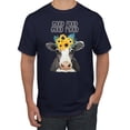 thumbnail image 1 of Wild Bobby, Good Food Good Mood Funny Cute Cow Animal Lover Men's Graphic T-Shirt, Navy, Small, 1 of 3