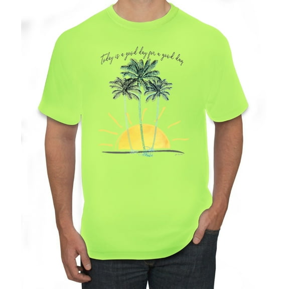 Wild Bobby, Good Food Good Mood Funny Cute Cow Animal Lover Men's Graphic T-Shirt, Safety Green, X-Large