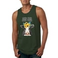 thumbnail image 1 of Wild Bobby, Good Food Good Mood Funny Cute Cow Animal Lover Mens Graphic Tank Top, Forest Green, Small, 1 of 3