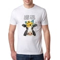 thumbnail image 1 of Wild Bobby, Good Food Good Mood Funny Cute Cow Animal Lover Mens Premium Tri Blend T-Shirt, Heather White, Large, 1 of 3