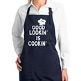 thumbnail image 1 of Wild Bobby, Good Lookin is Cookin Funny Pun | Unisex Kitchen Utility Cooking Apron, Navy, Small, 1 of 1