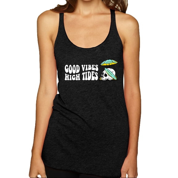 Wild Bobby Good Vibes High Tides Streetwear Women Tri-Blend Racerback Tank Top