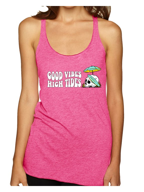 Good Vibes High Tides Streetwear Women Tri-Blend Racerback Tank Top