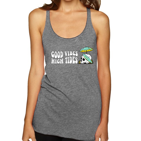 Wild Bobby Good Vibes High Tides Streetwear Women Tri-Blend Racerback Tank Top