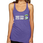 Wild Bobby Good Vibes High Tides Streetwear Women Tri-Blend Racerback Tank Top