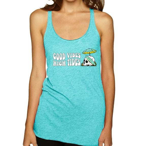 Wild Bobby Good Vibes High Tides Streetwear Women Tri-Blend Racerback Tank Top