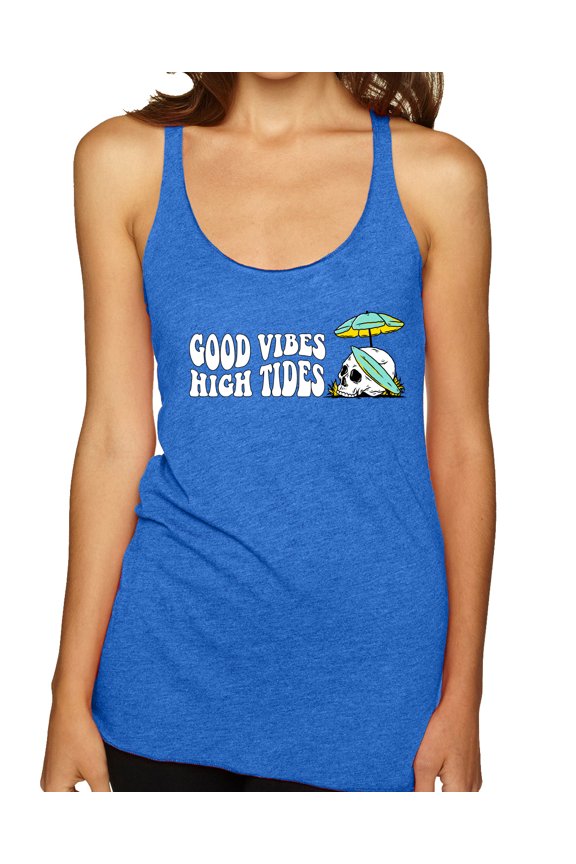 Good Vibes High Tides Streetwear Women Tri-Blend Racerback Tank Top
