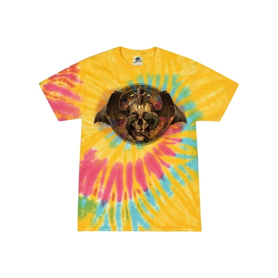 Wild Bobby, Gothic Skull and Dragon, Pop Culture, Tie-Dye Tees, Aurora, Small
