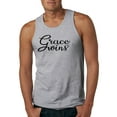 thumbnail image 1 of Wild Bobby Grace Wins Script Inspirational/Christian Men Graphic Tank Top, Heather Grey, Small, 1 of 5