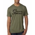 thumbnail image 1 of Wild Bobby Grace Wins Script Inspirational/Christian Men Premium Tri Blend Tee, Military Green, Medium, 1 of 5