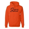 thumbnail image 1 of Wild Bobby Grace Wins Script Inspirational/Christian Unisex Graphic Hoodie Sweatshirt, Orange, Large, 1 of 5