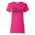 thumbnail image 1 of Wild Bobby Grace Wins Script Inspirational/Christian Women Graphic Tee, Fuschia, Small, 1 of 5