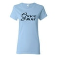 thumbnail image 1 of Wild Bobby Grace Wins Script Inspirational/Christian Women Graphic Tee, Light Blue, X-Large, 1 of 5