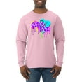 thumbnail image 1 of Wild Bobby, Graffiti Art God's Love, Inspirational/Christian, Men Long Sleeve Shirt, Light Pink, Large, 1 of 4