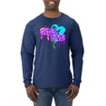 thumbnail image 1 of Wild Bobby, Graffiti Art God's Love, Inspirational/Christian, Men Long Sleeve Shirt, Navy, Small, 1 of 4