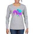 thumbnail image 1 of Wild Bobby, Graffiti Art God's Love, Inspirational/Christian, Women Graphic Long Sleeve Tee, Heather Grey, Large, 1 of 4