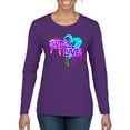 thumbnail image 1 of Wild Bobby, Graffiti Art God's Love, Inspirational/Christian, Women Graphic Long Sleeve Tee, Purple, Large, 1 of 4