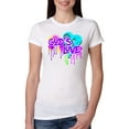 thumbnail image 1 of Wild Bobby, Graffiti Art God's Love, Inspirational/Christian, Women Slim Fit Junior Tee, White, Large, 1 of 4
