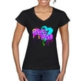 thumbnail image 1 of Wild Bobby, Graffiti Art God's Love, Inspirational/Christian, Women Standard V-Neck Tee, Black, Small, 1 of 4