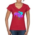 thumbnail image 1 of Wild Bobby, Graffiti Art God's Love, Inspirational/Christian, Women Standard V-Neck Tee, Red, Medium, 1 of 4